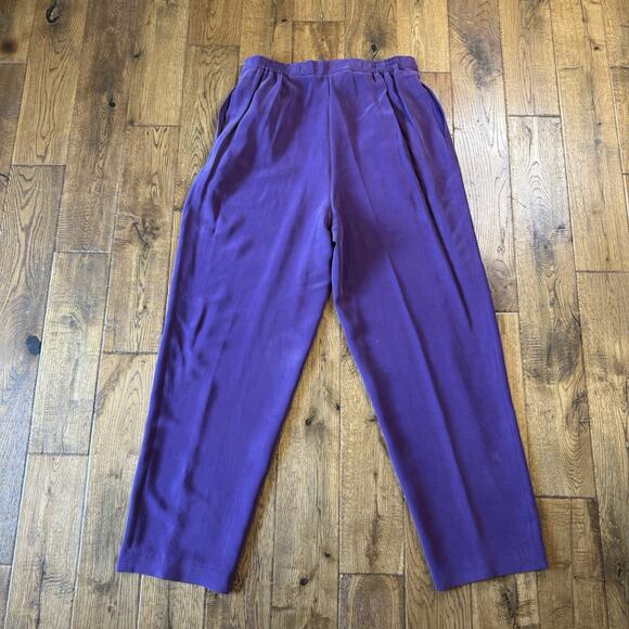 VINTAGE Preston & York 100% Silk Button Up Paisley Blouse and Trouser Set Sz 16 - Picture 11 of 11